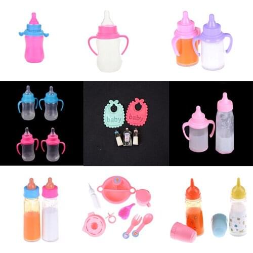 1:12 Dolls House Baby Doll Feeding Pacifier Bottle For Nursery Miniature Baby Bottles Shampoo Bibs Set Nursery Accessory Gift