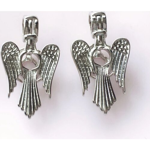 10pc angel wings hollow cage volcanic stone bead box diffuser necklace Locket pendant DIY perfume essential oil jewelry found