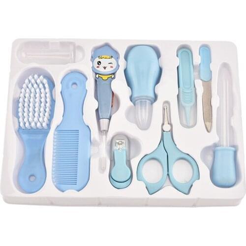 10pcs/Set Baby Healthcare Set Infant Grooming Kit Scissors Nail Clipper Comb Hair brush Child Grooming Baby Care Kit Tools