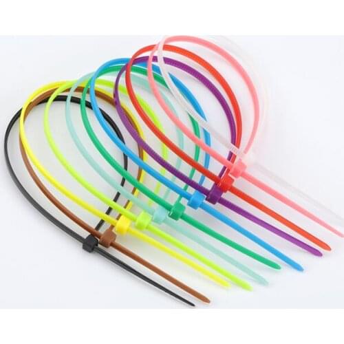 100pcs 200mm 8inch Self-locking Nylon Cable TiesPlastic Zip Tie 18 Lbs Black Wire Binding Wrap Straps UL Certified