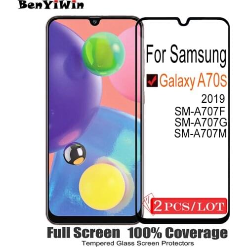 2PCS Original Full Cover Screen Protector Tempered Glass For Samsung Galaxy A70S On Protective Case Film For Galaxy A 70S Glass
