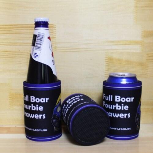200pcs Standard Size Custom Logo Printing Stubby Coolers With Bottom Real Neoprene Beer Can Cover Cool Bag Promotional Gifts