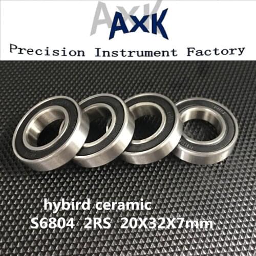 2019 New 2pcs Rubber Sealed 440 Stainless Steel Hybrid Ceramic Ball Bearings Blue S6804 2rs Cb 6804 20*32*7mm Si3n4 Bike Part