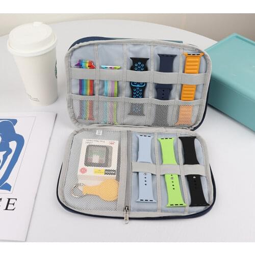 2021Multifunction Portable Watch Strap Organizer Watch Band Box Storage Bag Watchband Holder Watch Travel Case Pouch Black Gray