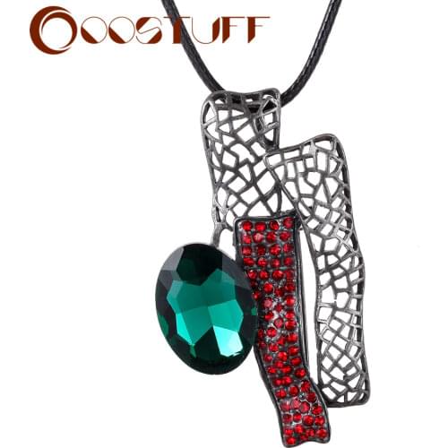 2020 Vintage Long Chain Suspension Necklace Jewelry for Women Statement Geometric Irregular Colorful Beads Accessories Wholesale