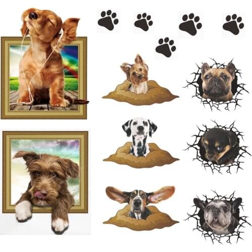 3d vivid lovely dog paw wall stickers for kids rooms pet hospital decoration bedroom living room wall decals mural arts poster