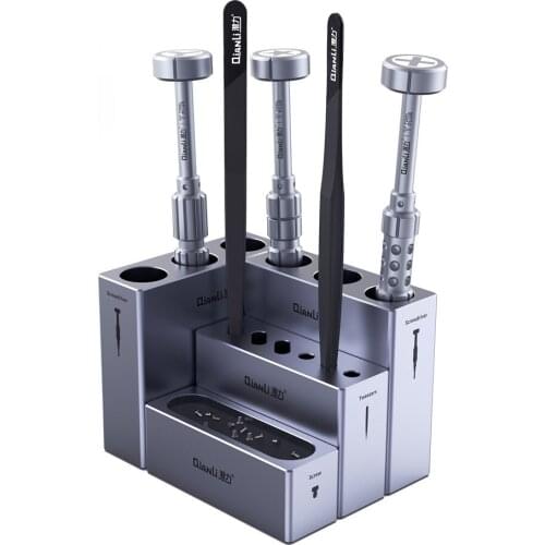 4pcs/Set Qianli iCube Storage Box High Quality Aluminum Alloy Phone Repair Tweezers Screwdriver Screw Parts Organizer