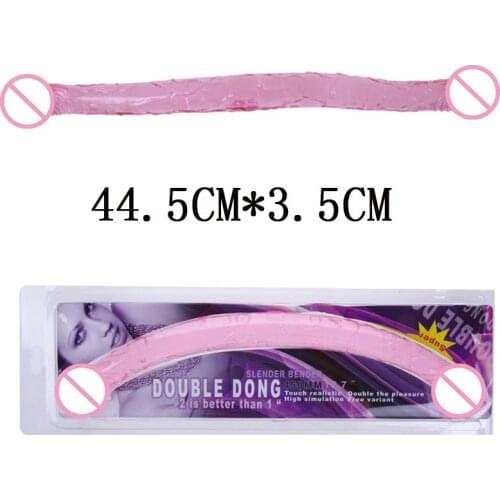 44cm Flexible Double Dildo Long Double Dildo Dong Penis Lesbian Dual Penis Double Penetration Dildos Sex Toy for Women BI-040015