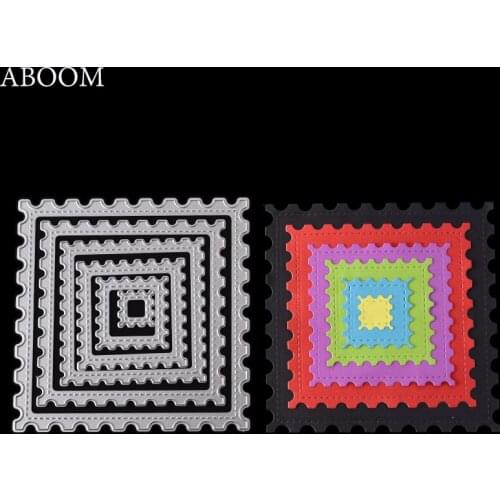 ABOOM Fresh 6PCS/Lot DIY Square Cutting Dies Stencil Embossing Card Scrapbooking Album Decoration Craft Die Cutting Template