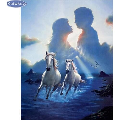 Full,Diamond Embroidery horse,5D,Diamond Painting Couple,3d pictures,image,Stitch Cross,3D,Diamond Mosaic,Needlework,Crafts