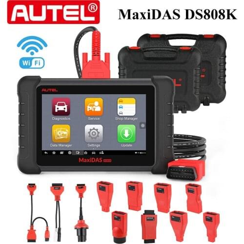 Autel MaxiDAS DS808K Car Diagnostic Scanner OBD2 Scan Tool OE-Level All Systems Diagnosis 30+ Maintenance Services Automotivo