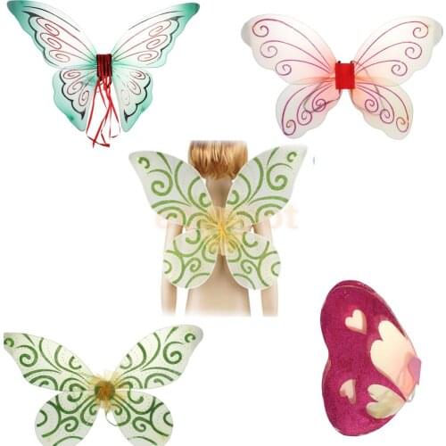 Glitter Butterfly Angel Fairy Wings Kid Child Party Costume Fancy Dress