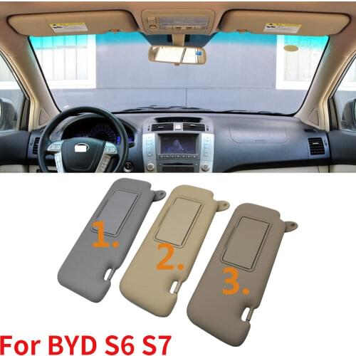CAPQX 1PCS For BYD S6 S7 Car Inner Sunvisor Sun Visor Front Windscreen Shield Antidazzle Sunshield Sun Shade With Glass Mirror