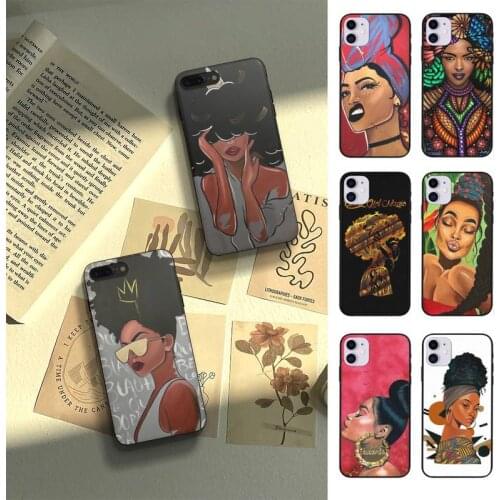 African Girl Art DIY Printing Phone Case For Samsung S10 S20 Fe Lite S21 S30 ULTRA Plus 5G Fundas Shell Cover