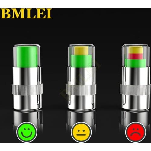 2.0/2.2/2.4 Bar 30/32 /36 PSI Tire Pressure Monitor Pressure Gauge Cap Sensor Indicator Alert Monitoring Tools Kit 4pcs/set