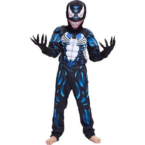 Disney Marvel Venom Black Spiderman Cosplay Childrens Anime Movie Halloween Theme Party Role Playing Game Costume