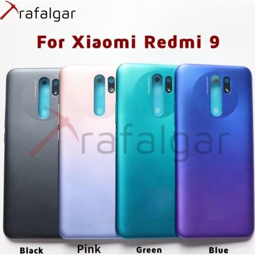 For Xiaomi Redmi 9 Back Battery Cover Rear Housing Door Case For Redmi 9 Battery Cover With Power Volume Side Buttons Replace
