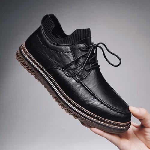 Fashion Men Leather Casual Shoes Luxury Brand Mens Outdoor Walking Sneakers Casual Men Loafers 2020 New