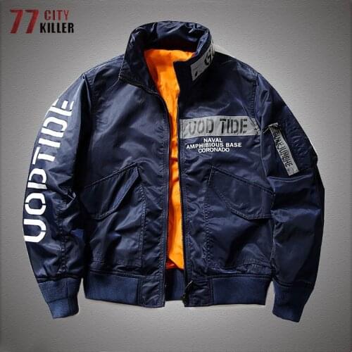 Military Bomber Jacket Men New Letter printed Streetwear Jackets Male Multi-pocket Hip Hop Baseball Coats Mens chaquetas hombre