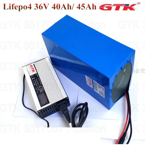 GTK 36V 40Ah Lifepo4 battery 45Ah Lithium iron phosphate battery Electric Bike scooter power motor with BMS 2000w + 10A Charger