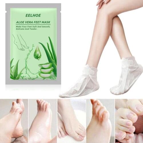 Aloe Vera Foot Mask Peeling Legs Feet Mask Exfoliating Socks Scrub for Pedicure Anti Crack Heel Dead Skin Remove Nourishing
