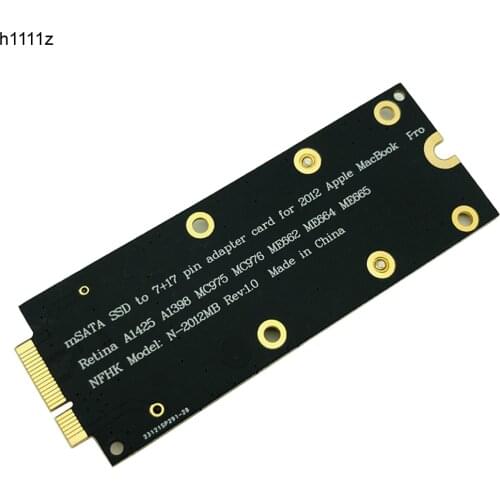 Mini MSATA Adapter SSD to for 2012 Macbook Pro Retina A1398 MC975 MC976 18+8 #81683
