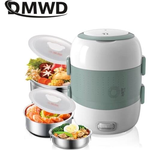 CUKYI Mini Rice cooker 2 double layers multifunction heating cooking electric lunchbox used in house 220V breakfast steamer EU