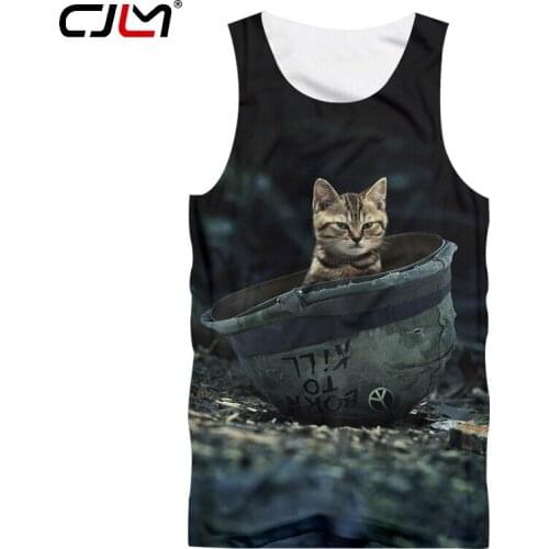 2019 mens new trend street factory vest cat 3D shirt print vest oversized 6XL casual shirt male CJLM