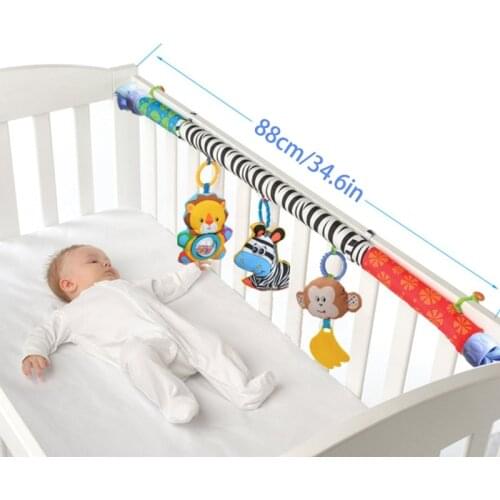 N7ME New Baby Stroller Hanging Toys Soft Plush Arch Rattles Ring Bell Infant Educational Toys Crib Accessory