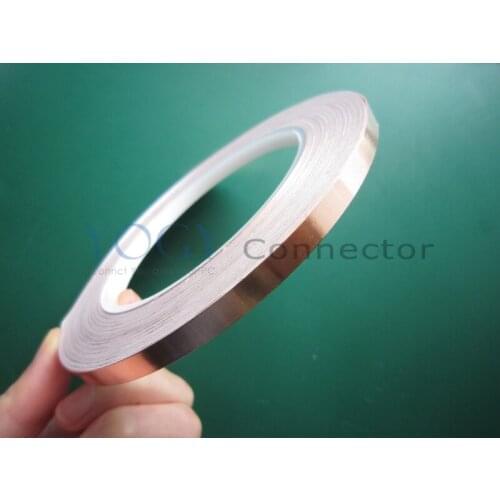 2x 10mm*30M*0.06mm Single Side Self-Adhesive Copper Foil Tape for Magnetic Radiation Electromagnetic Wave EMI Shielding Guitar