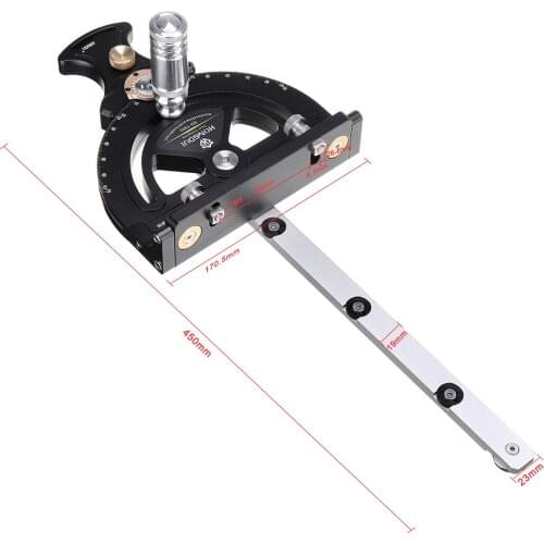 Miter Gauge 0-70 ° Adjustment Woodworking Table Saw 70 ° Angle Ruler 0°22.5° 45° 67.5° Multipurpose Woodworking Tools