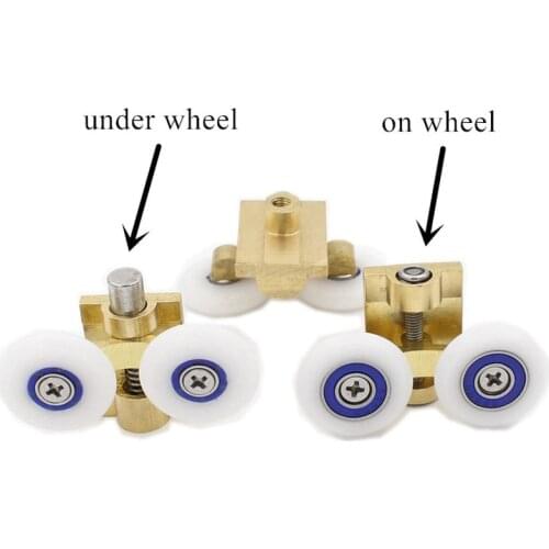 Sliding Barn Double Door Rollers Copper Wheel Cabins Room Pulley Shower Door Runner Rong Rolling Bearing Hardware Accessories