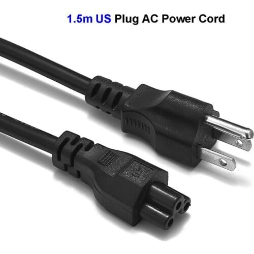 Notebook USA Power Cord 1.5m 5ft 6ft US Plug C5 AC Power Supply Cable For HP Dell LG Laptop PC Computer Monitor