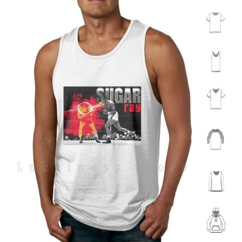 Sugar Ray Robinson 2 tank tops vest sleeveless Sugar Ray Robinson Boxing Fights Famous History