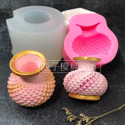 Vase silicone mold chocolate fondant baking tool jelly pudding mousse mold eating ice mold crafts dripping resin film