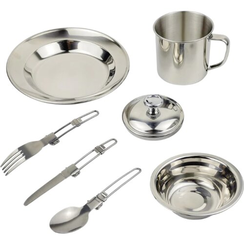 Outdoor Portable Tableware with Bowl Plate Cup Knife Fork Spoon Picnic BBQ Outdoor Camping Hiking Backpacking Traveling