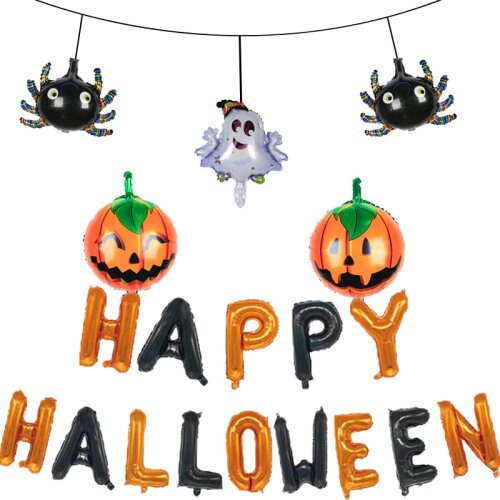 Halloween Balloon 18 inch Round Helium Globos Mini Spider Ghost Foil Balls Baby Shower Halloween Day Party Decorations Kids Toys