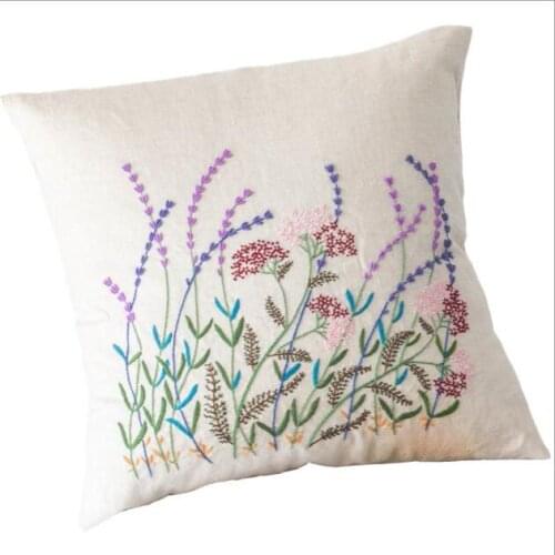 Embroidery with pillow lavender and chamomile European embroidery kit simple three-dimensional embroidery Ribbon kit embroidery