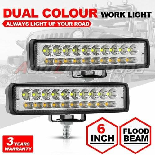 1pc 6 Inch 12 V / 24V PMMA LED Work Light Bar IP68 Foglight Driving Work light Reverse Light Amber Lights For Car Motorcycle