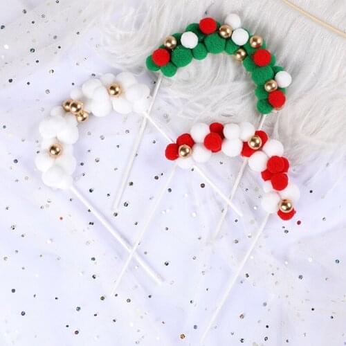 1PC Big Soft Ball Cake Topper for Wedding Christmas Baby Shower Happy Birthday Cake Topper Love Decoration Party Supplies