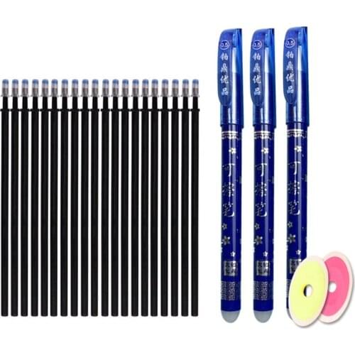 25pcs/set Erasable Gel Pen Refills Rod 0.5mm Washable Handle Magic Erasable Pen For School Pen Writing Tools Kawaii Stationery