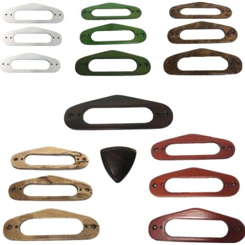 3pcs hand made Solid maple WOOD STRATOCASTE NECK PICKUP Mounting Ring #2991