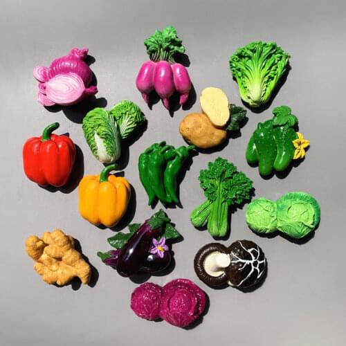 3D Simulation Vegetable Fruit fridge Magnets Message Post Pepper Mushroom Magnet Decoration Tomato Onion Refrigerator Stickers