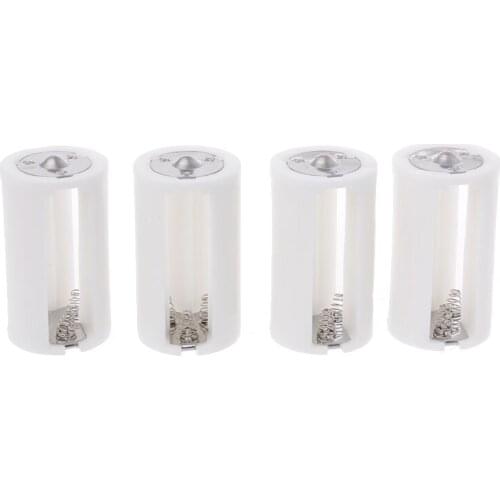 4Pcs 3 AA To D Size Battery Holder Converter Adapter Switcher Plastic Case Box