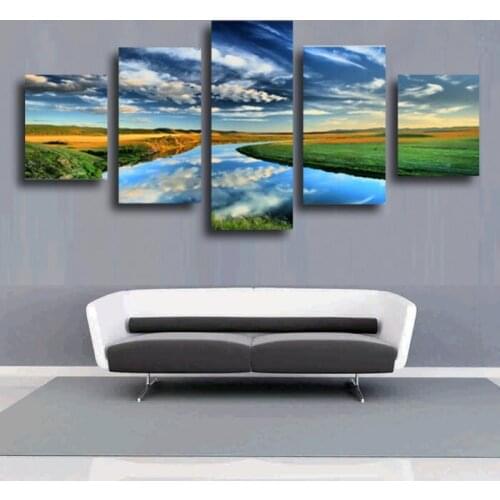 5 Panels Nature Landscape Canvas Print Painting Modern Canvas Wall Art for Wall Decor and Home Decoration Artwork