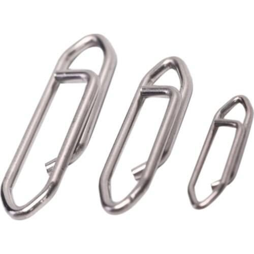 50 Pcs/Pack Powerful Stainless Steel Fishing Fast Link Clips Lock Snaps Quick Lure Change Connector for freshwater Saltwater