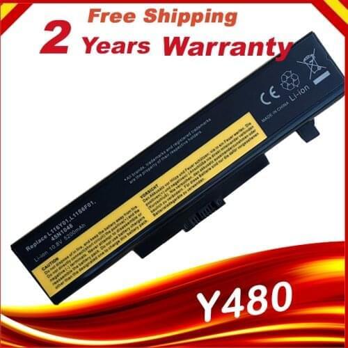 6cell Battery Laptop L11L6Y01 For Lenovo Y480 Y480P Y480A Y580M Y580N Y580P V480C G500 G485G Free shipping