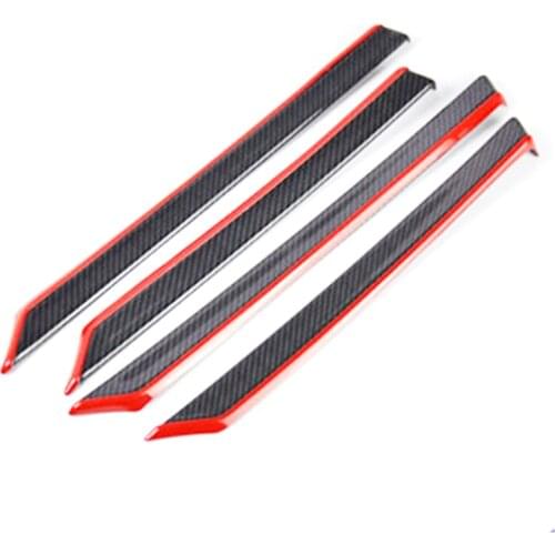 8PCS SET Carbon Fiber Color ABS Car Interior Door Trim Decals Cover For Honda Civic 10th 2016 2017