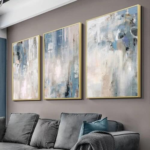 Abstract Blue Modern Style Canvas Painting Nordic Posters Prints Wall Art Picture for Living Room Home Wall Decoration Cuadros