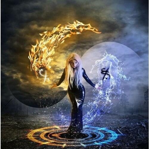 5D DIY Diamond Painting people beautiful girl of Yin and Yang Full Frill Embroidery Cross Stitch Mosaic Crafts Kits Home Decor